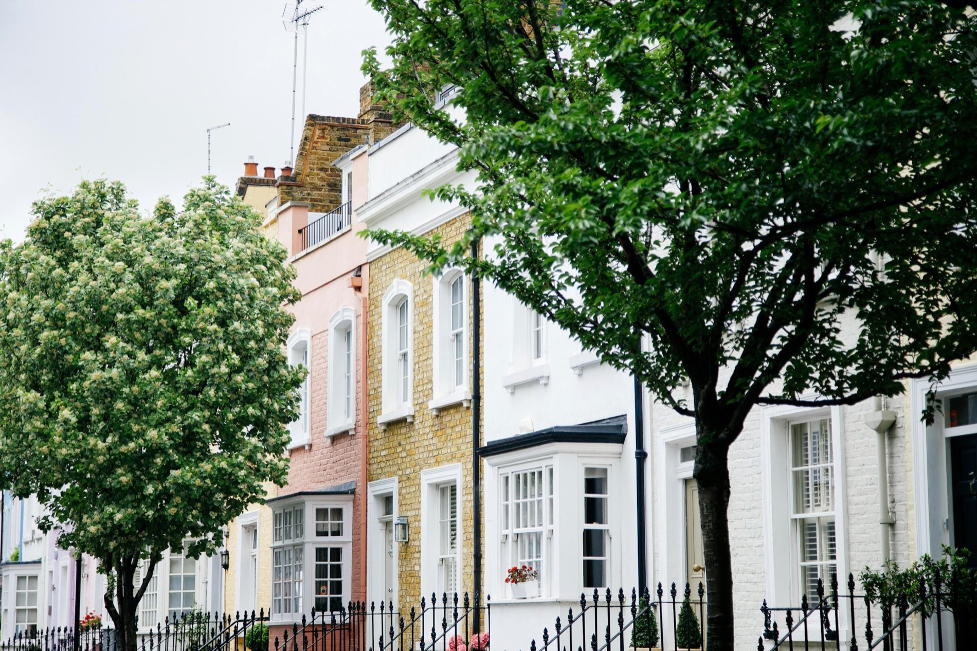 A row of period residential terraced houses in London